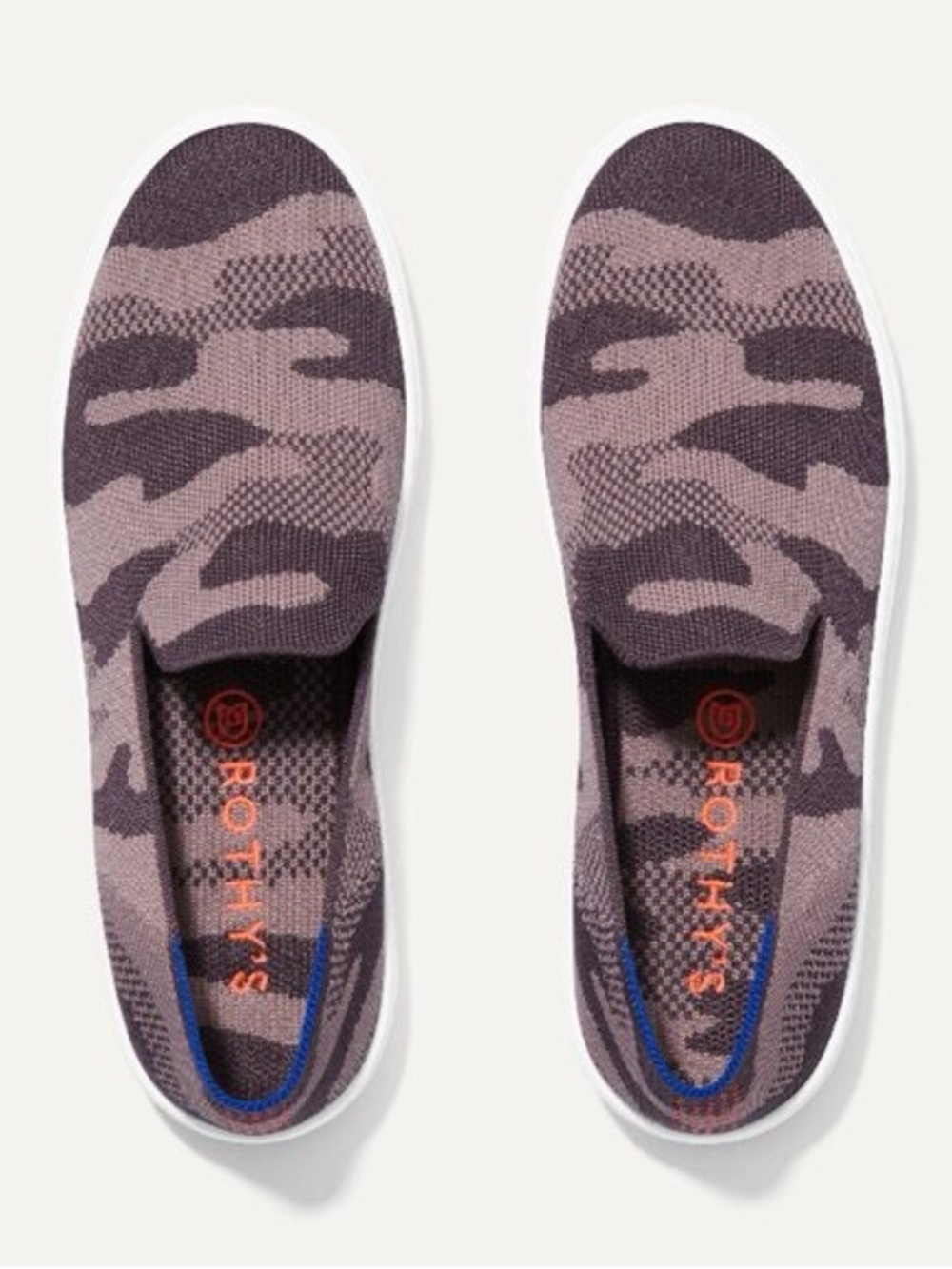 Rothy’s The Sneaker Loafer Taupe Camo Knit Slip-On Shoes Size 9.5